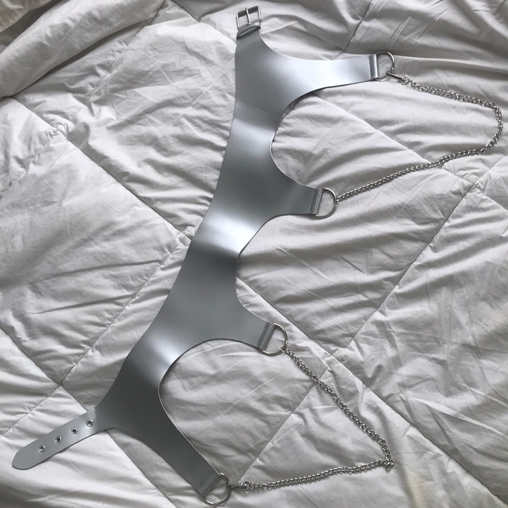 Silver and chain “garter” belt